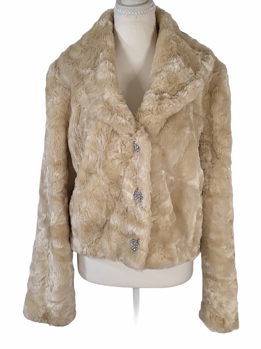 Black RIVET Vintage Style Faux Fur Coat